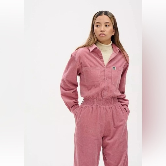 Lucy And Yak Eddie Jumpsuit Dusky Pink Organic Cotton 2XL - Picture 3 of 8